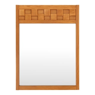 Vintage Lane “Staccato” Wood Mosaic Frame Mirror For Sale