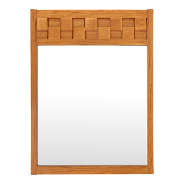 Vintage Lane “Staccato” Wood Mosaic Frame Mirror For Sale