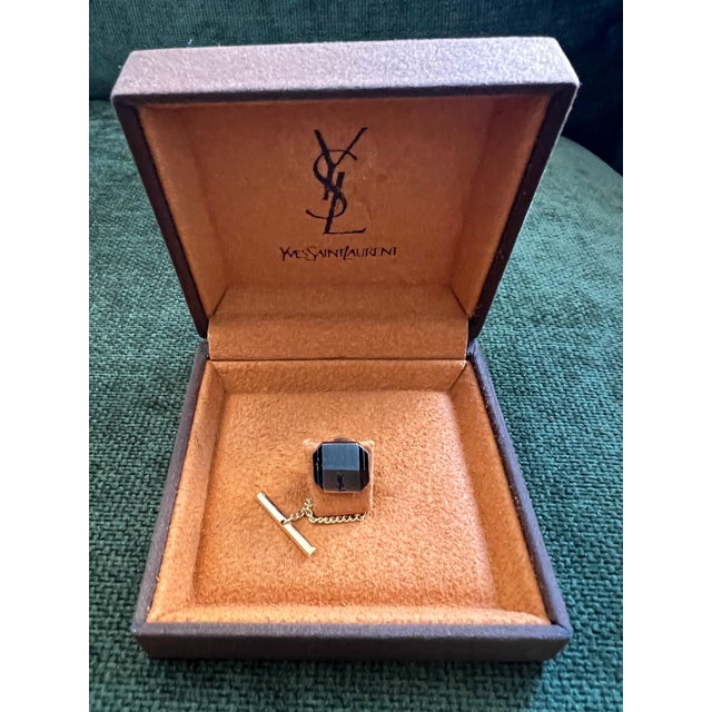 Late 20th Century Vintage Yves Saint Tie Pin, Gold Plate and Stainless Steel, logo “Circa 1990s” For Sale - Image 5 of 10