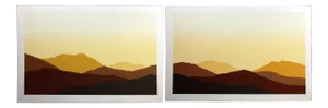 1980s "Wind Ridge" Southwestern Landscape Diptych Serigraph Prints by Jim Boutwell - a Pair