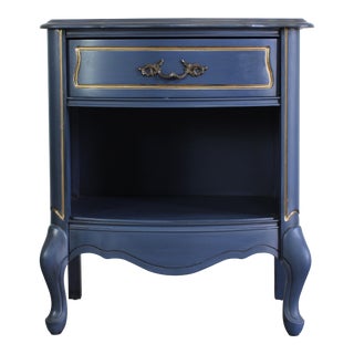 Vintage French Style Painted Blue Nightstands For Sale