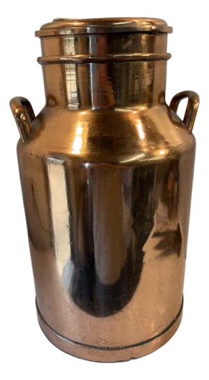Vintage French Copper Clad Milk Can Umbrella Stand