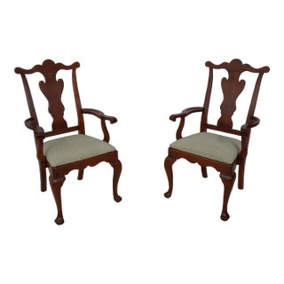 Pair of Statton Cherry Dining Room Arm Chairs For Sale