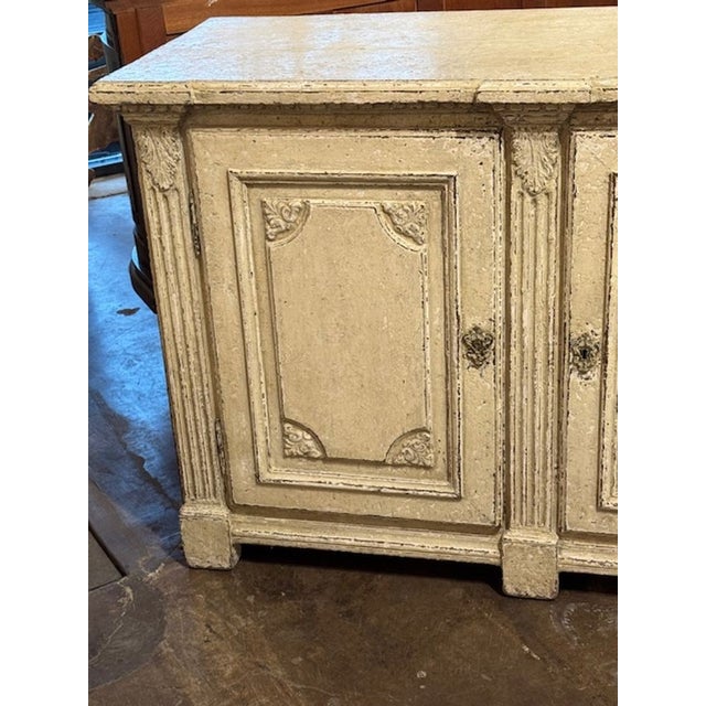 19th Century French Regence' Carved and Painted White Sideboard For Sale - Image 4 of 6