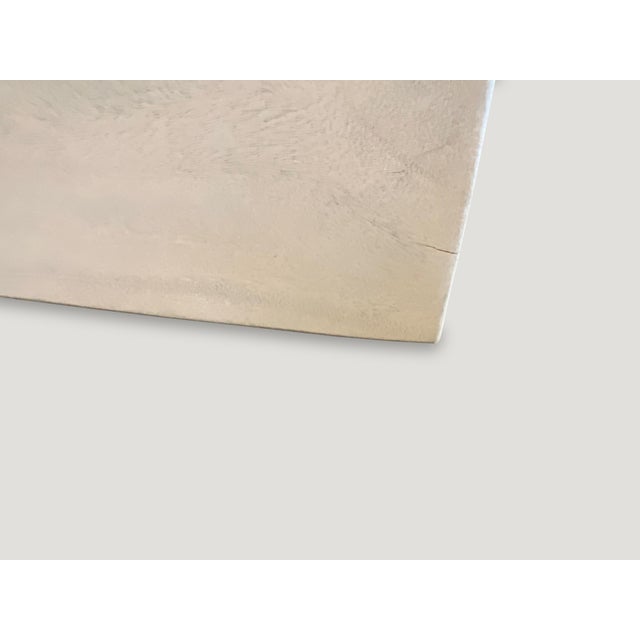 Andrianna Shamaris Minimalist Bleached Log Floating on Stainless Steel Cylinders For Sale - Image 12 of 18