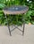 Vintage French Influenced Round marble top Lamp Tables with Brass Galleries These vintage round lamp tables feature a...