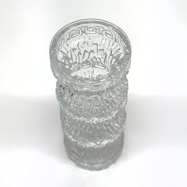 Mid Century Textured Glass Staggered Height Vases by Oberglass Austria - Set of 3 For Sale In Miami - Image 6 of 10