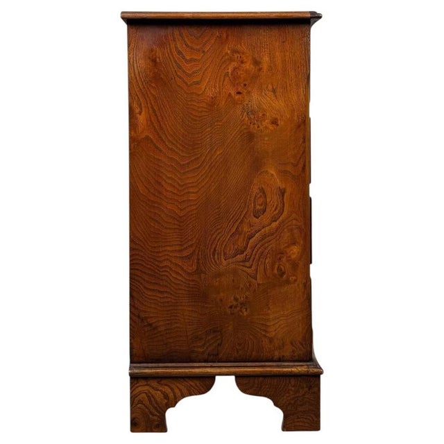 Wood Small Antique Serpentine Burr Oak Chest of Drawers For Sale - Image 7 of 12