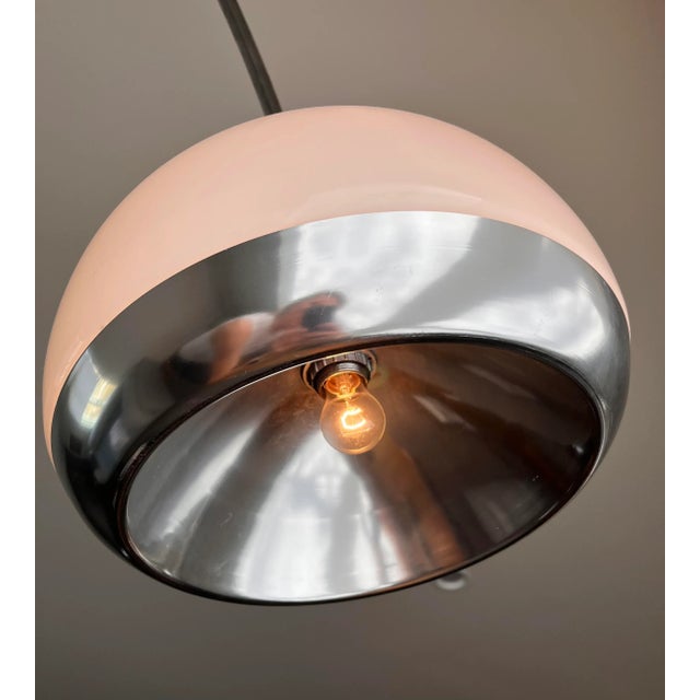 Metal Mid Century Modern Harvey Guzzini Chrome and Marble Arc Floor Lamp For Sale - Image 7 of 13