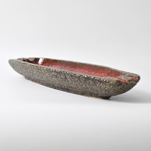 Ceramic Mid-Century Brutalist Red Glazed Bowl from Jan Van Erp, 1970s For Sale - Image 7 of 13