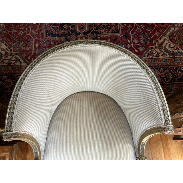 Cream 1920s French Louis XVI Style Chauffeuse For Sale - Image 8 of 9