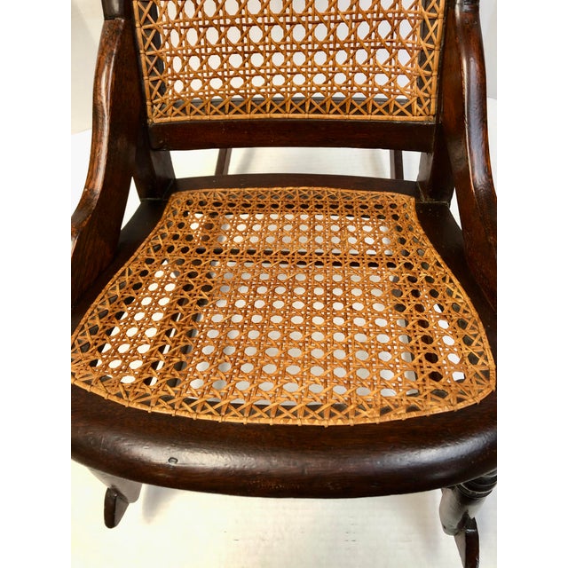 Vintage Mahogany Cane Back Child's Rocking Chair Chairish