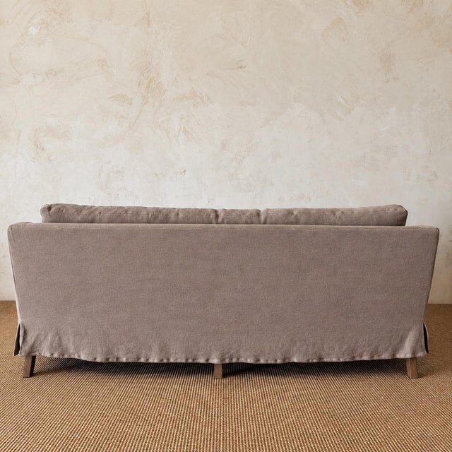 Rudin Sofa Slip Covered by Bloom Home – Fawn For Sale - Image 4 of 11