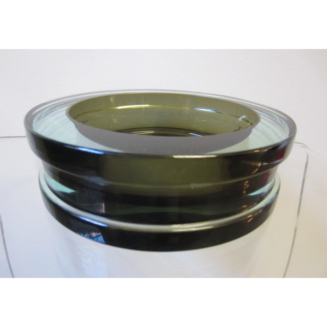 Contemporary Large Murano Glass Bowl with a Play of Light from Cenedese, 1970s For Sale - Image 3 of 7