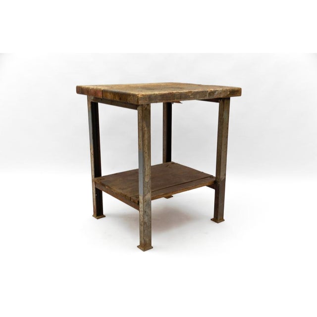 Industrial Art Deco Industrial Steel and Wood Work Table, 1940s For Sale - Image 3 of 15