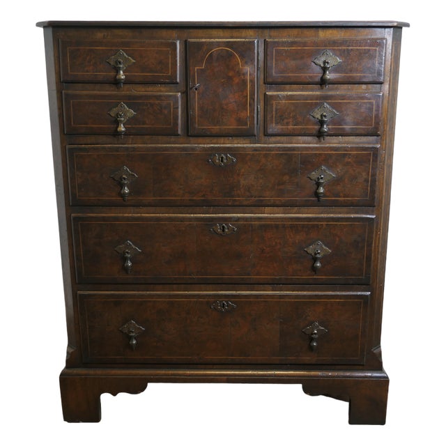 Walnut and Oak Chest of Drawers For Sale