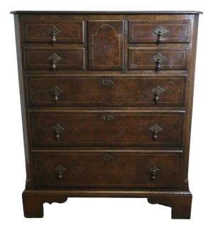 Walnut and Oak Chest of Drawers