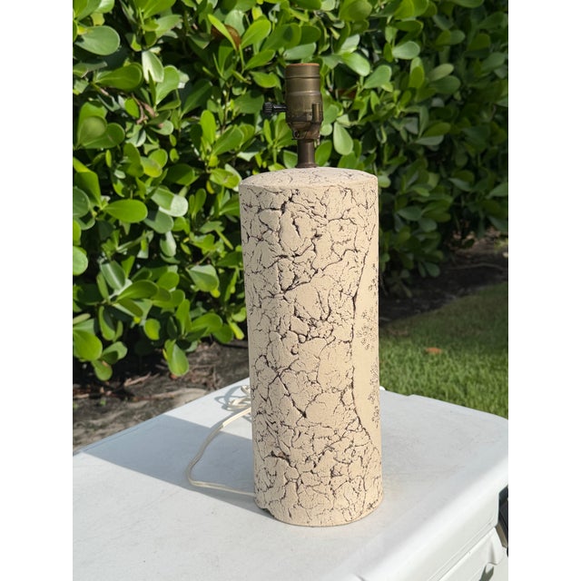 Late 20th Century Vintage Curtis Faux Plaster Botanical Table Lamp For Sale - Image 5 of 12