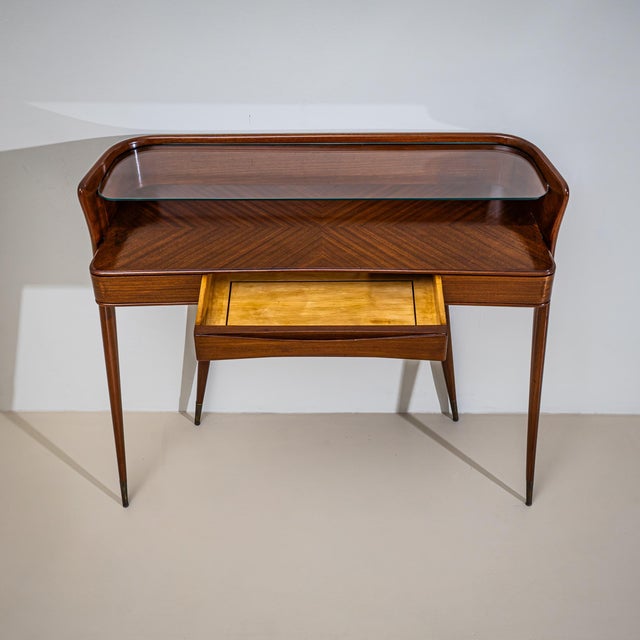 Mid 20th Century Wall Console With Glass Shelf, Italy, Mid-20th Century For Sale - Image 5 of 10