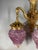 Pair of Vintage Louis XVI Style Gilded Bronze Wall Lamps / Wall Sconces With Purple Crystal Shades For Sale - Image 9 of 12