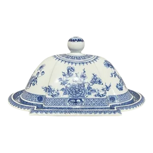 Late 20th Century Mottahedeh Blue and White Chinese Export Style Covered Serving Platter