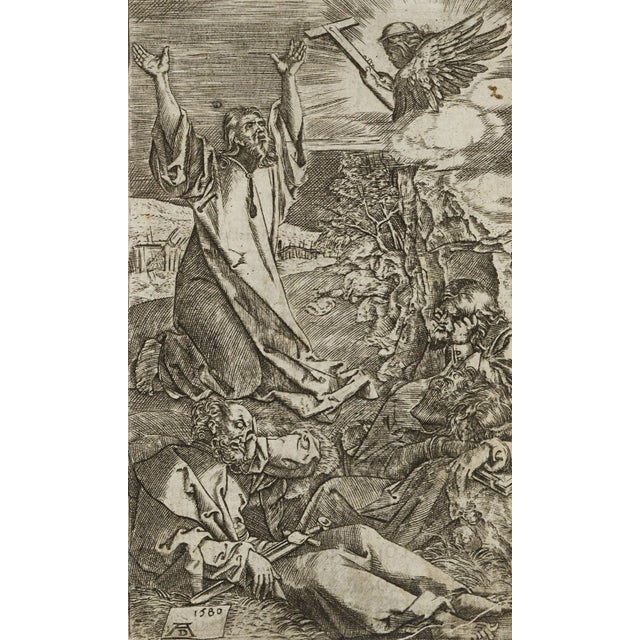 After Dürer, Christ on the Mount of Olives, 1580, Copper on Paper For Sale - Image 5 of 5