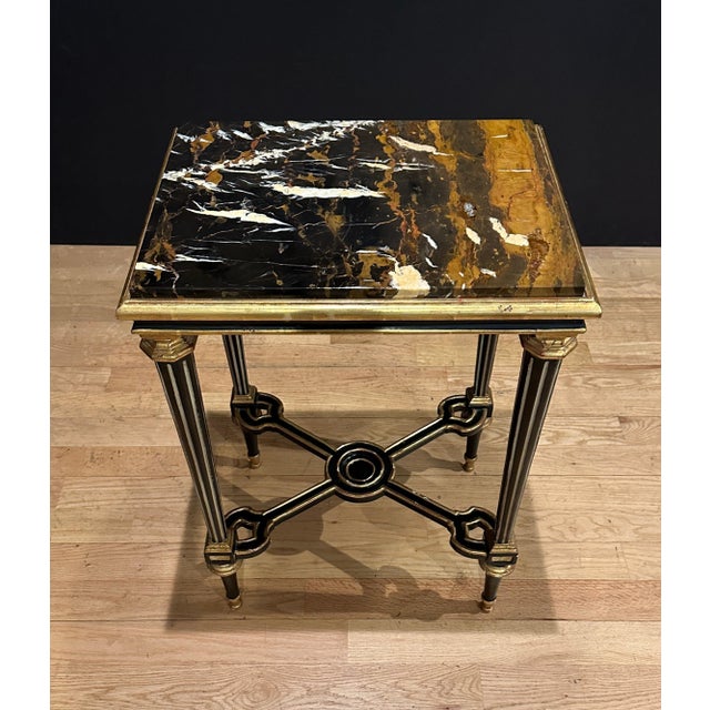 Louis XVI Style Giltwood and Marble Side Table For Sale - Image 4 of 7