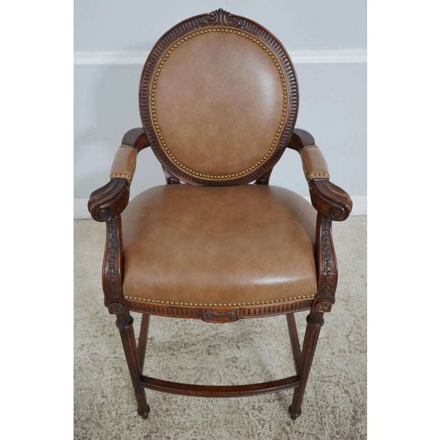 Age: Approx: 20 Years Old Details: Factory Distressed Faux Leather Nice Carved Details 18 C. Design French Style Tack Head...