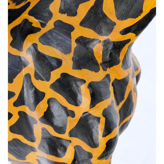 Large Tooled Leather Sculpture of a Giraffe For Sale - Image 11 of 16
