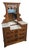 Antique Victorian Eastlake Marble Top Dresser With Mirror – Walnut & Burled Wood For Sale
