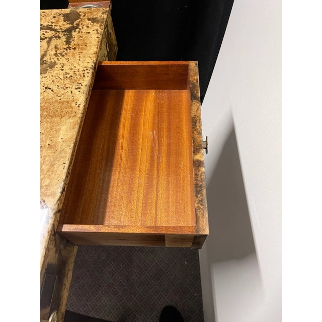 Brown 1970s Aldo Tura Brown and Cream Goatskin Game Table For Sale - Image 8 of 12