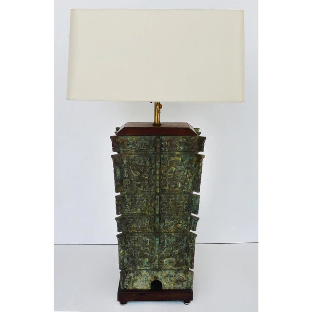 1940s Vintage Chinese Bronze Vessels Mounted as Lamps- a Pair For Sale - Image 5 of 11