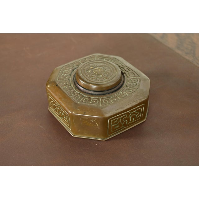 Tiffany Studios New York Zodiac Pattern Bronze Inkwell For Sale - Image 14 of 14