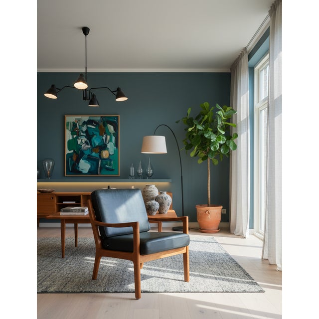 Model 169 Senator Lounge Chair in Teak and Green Leather by Ole Wanscher for Poul Jeppesens Møbelfabrik, 1960s For Sale - Image 13 of 18