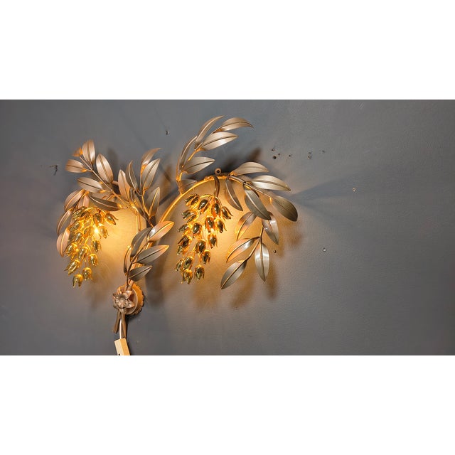 Gold Vintage Tulip Wall Lamp from Hans Kögl, 1970s For Sale - Image 8 of 11