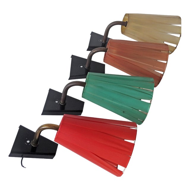 Mid-Century Modern Wall Lights, France, 1950s, Set of 4 For Sale