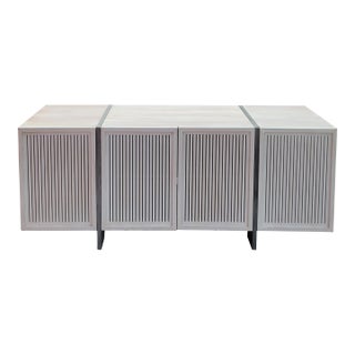 Cb2 Costela 74" White Wash Acacia Wood Credenza For Sale