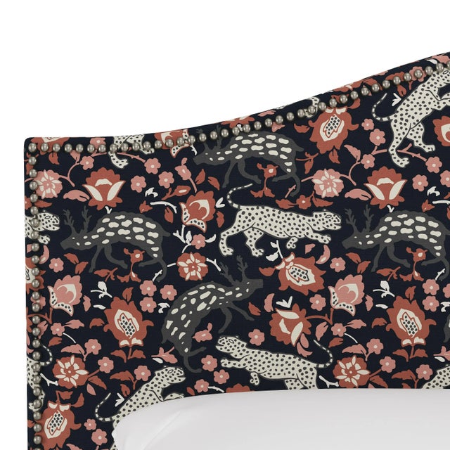 Not Yet Made - Made To Order Ashland Bed in Coral Navy Leopard, Twin For Sale - Image 5 of 6