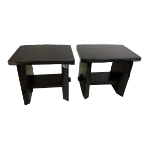 Brutal Style Live Edge Blackened Side Tables/ Benches
