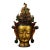 Late 20th Century Nepalese Gilt Bronze & Polychrome Tara Head, Handcrafted Buddhist Deity Sculpture For Sale