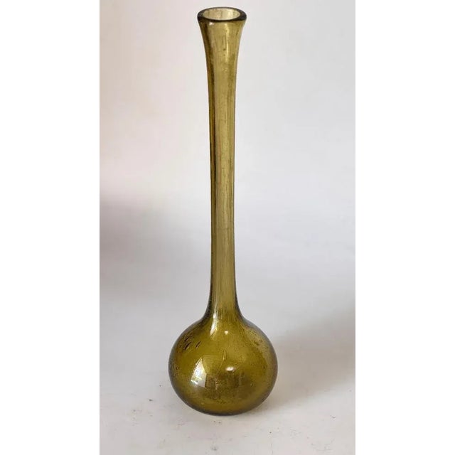 1960s Tall Bubble Glass Bud Vase, 1960s For Sale - Image 5 of 13