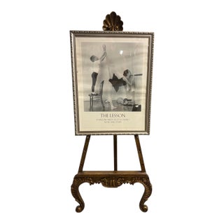 Vintage Carved Wood Easel For Sale