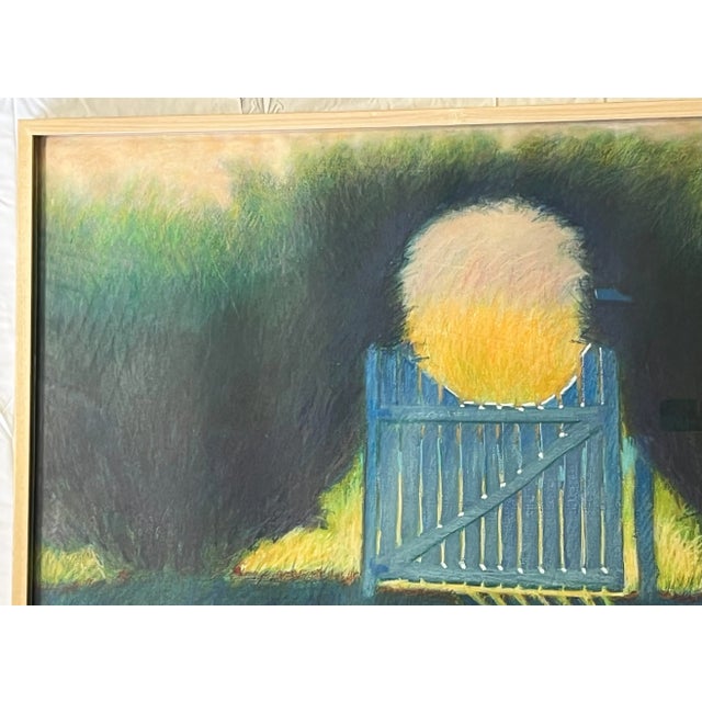 Large Original Pastel on Paper 'Garden Gate' From the Bonfoey Gallery, Ohio For Sale In West Palm - Image 6 of 12