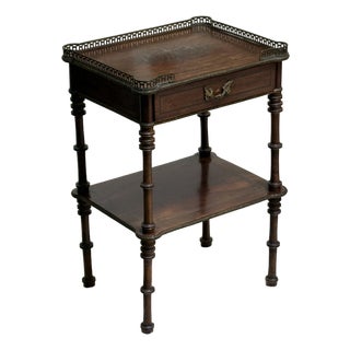 French Nightstand With Metal Gallery, 19th Century For Sale