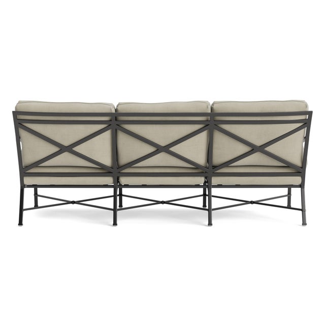 Brown Jordan Brown Jordan Venetian Sofa, Textured Pewter frame with Fusion Meadow fabric For Sale - Image 4 of 11