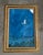 Vintage Large Folk Art Tropical Landscape Painting With Egret in Gilt Wood Frame For Sale - Image 4 of 15