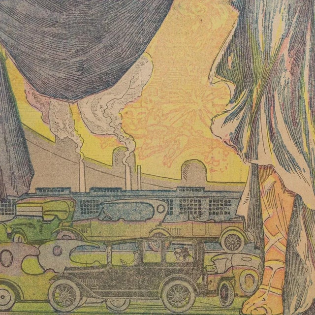 Metal Art Deco Exhibition Poster | Pacific Auto Show 1919 San Francisco Examiner For Sale - Image 7 of 9