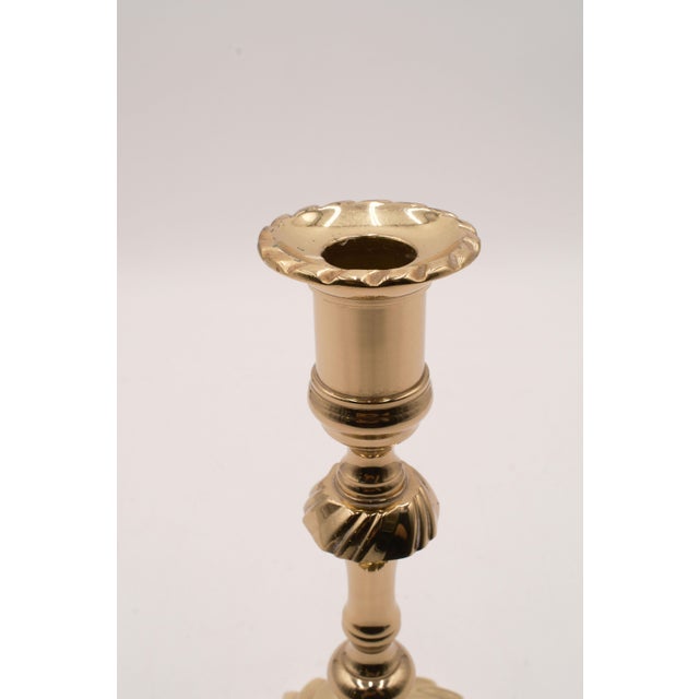 Baldwin Pair of Brass Candlesticks With Globes For Sale - Image 4 of 12