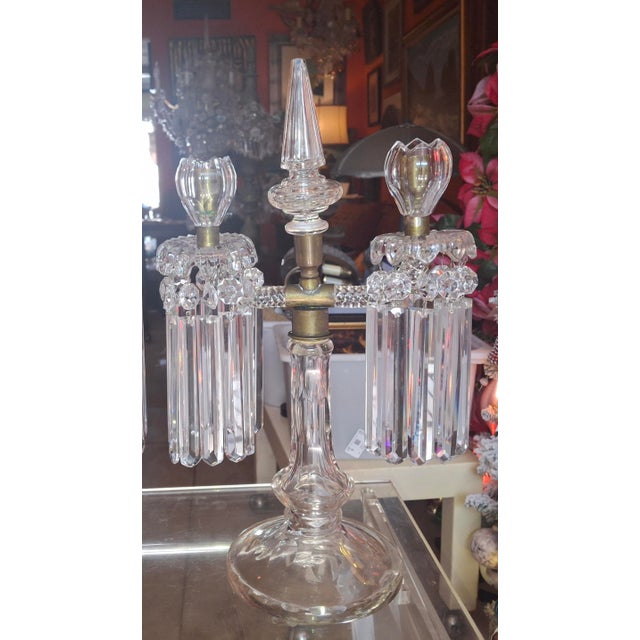 Glass 19thc French Regency Cut Glass & Crystal Candelabra Attrib. St Louis a - Pair For Sale - Image 7 of 18