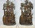 Victorian Pair of Antique Ornate Figural Brass Marble Crystal Girandole Candle Holders For Sale - Image 3 of 13